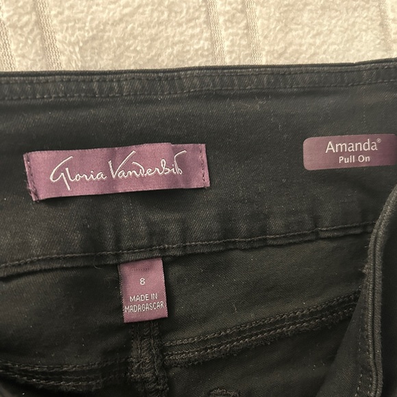 NWT Amanda Pull-On Black Jeans Straight Leg Sz 8 Short - Picture 2 of 15